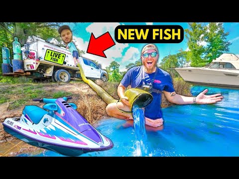 Delivering 1,000s of New Fish to My Backyard Pond (Ripping JET SKIS w/ the Boys)