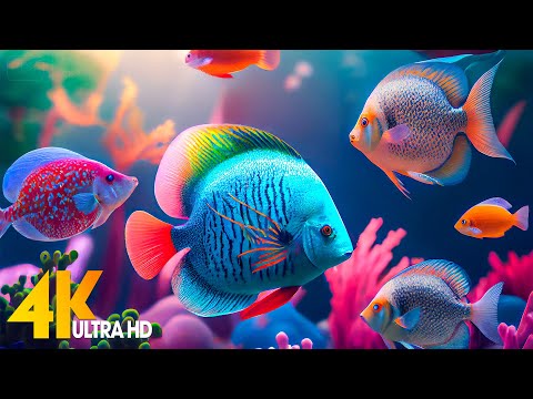 Aquarium 4K VIDEO (ULTRA HD) – Beautiful Coral Reef Fish – Sleep Relaxing Meditation Music