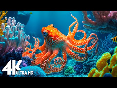 24 HOURS of 4K Underwater Wonders + Relaxing Music – The Best 4K Sea Animals for Relaxation