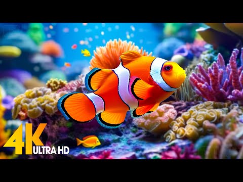 Aquarium 4K VIDEO (ULTRA HD) 🐠 Sea Animals With Relaxing Music – Rare & Colorful Sea Life Video