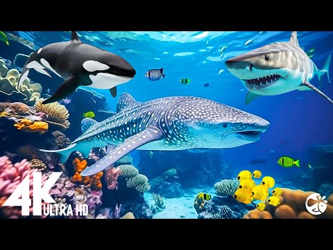 Aquarium 4K VIDEO (ULTRA HD) – Beautiful Coral Reef Fish – Sleep Relaxing Meditation Music