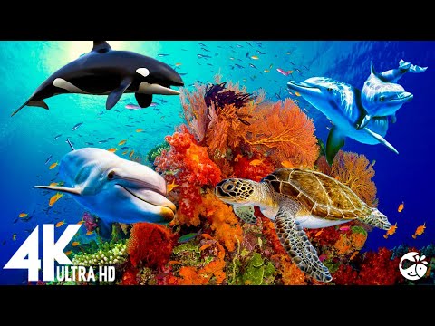 Aquarium 4K VIDEO (ULTRA HD) 🐠 Beautiful Coral Reef Fish – Relaxing Sleep Meditation Music