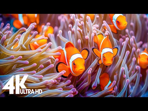 Aquarium 4K VIDEO (ULTRA HD) 🐠 Beautiful Coral Reef Fish – Relaxing Sleep Meditation Music