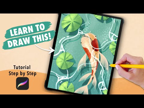 Procreate Drawing for Beginners |  Koi Fish iPad illustration – Digital Art Tutorial