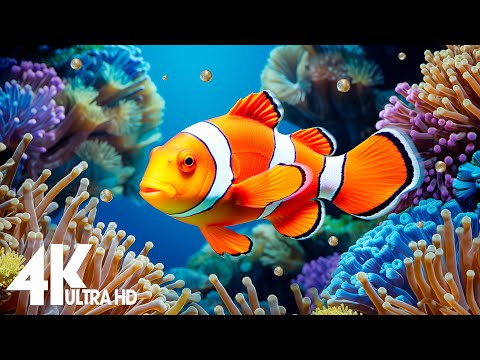 Aquarium 4K VIDEO (ULTRA HD) – Relaxing Music with Beautiful Coral Reef Fish – Relaxing Oceanscapes