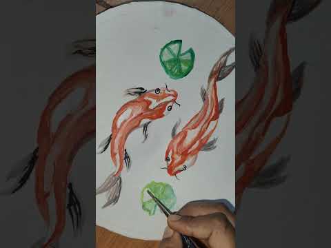 koi fish painting 🎨🖌️ draw with Ramya acrylic painting