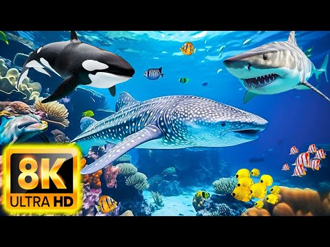 Aquarium 8K VIDEO ULTRA HD – Beautiful Coral Reef Fish – Sleep Relaxing Meditation Music – Video 8K