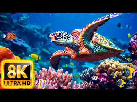 The Ocean 8K VIDEO ULTRA HD – Sea Animals for Relaxation, Beautiful Coral Reef Fish in Aquarium
